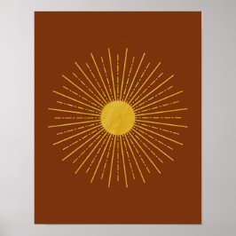 Sol Poster, Sol Art-utskrift, Sol Wall Art, Sol-ut Poster