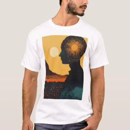 Sol-profil + raster mönster t shirt