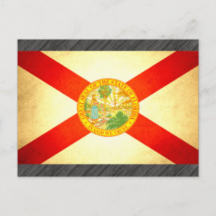 Sol pussade Florida Flagga Vykort