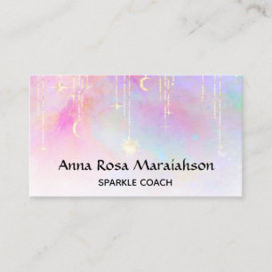*~* Sol Rainbow Guld Gnistra Glitter Måne Unicorn Visitkort