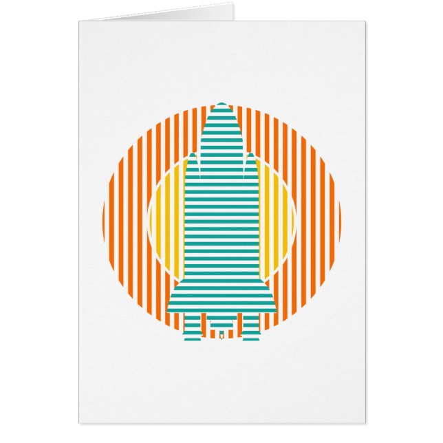 sol raket rand hälsningskort (Framsidan)