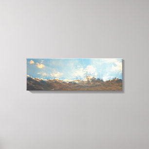 Sol Rays and Blue Clouds Himlar Panorama Landscape Canvastryck