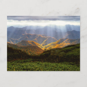 Sol Rays over Shirakami-Sanchi-bergen Vykort