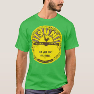 Sol registrerar Vinyl Carl Perkins Blue Suede Shoe T Shirt