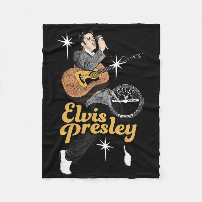Sol registrerar X Elvis Presley danskning med stjä Fleecefilt (Framsidan)