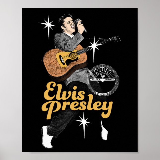 Sol registrerar X Elvis Presley danskning med stjä Poster (Framsidan)