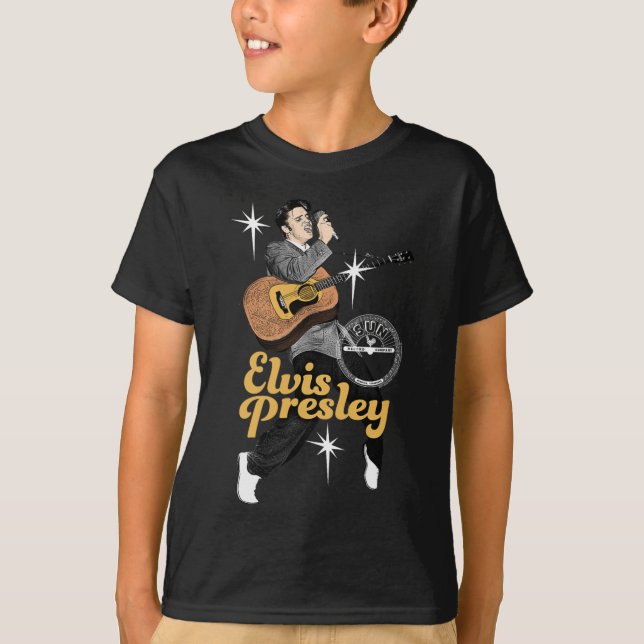 Sol registrerar X Elvis Presley danskning med stjä T Shirt (Framsida)