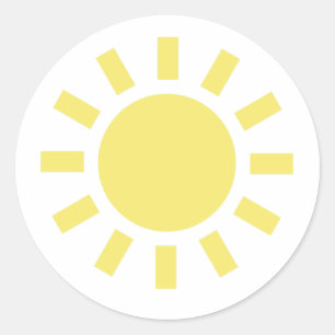 Sol: Retro vädersymbol Runt Klistermärke