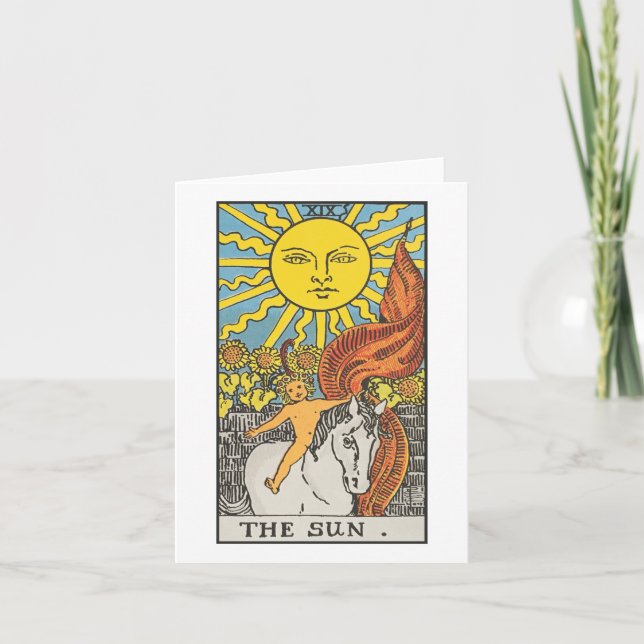 Sol - Rider Waite Smith tarot Kort (Framsida)