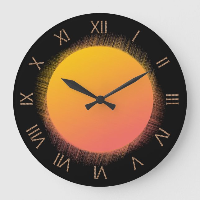 Sol Roman Numeral Stor Klocka (Framsida)