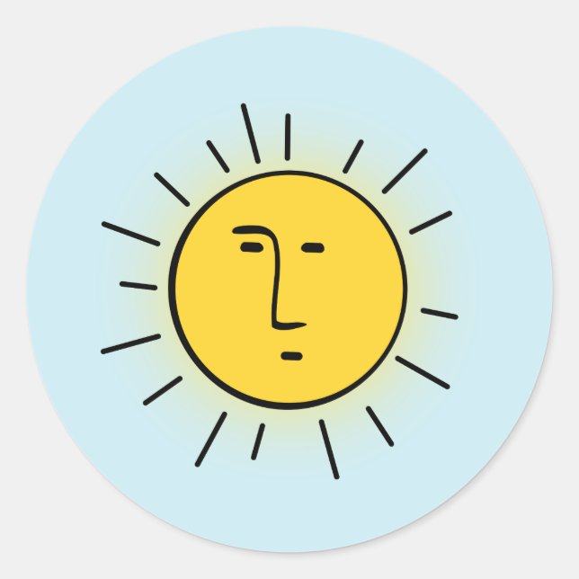 Sol Runt Klistermärke (Framsida)