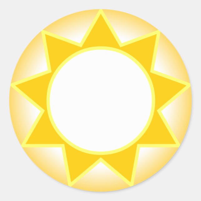 Sol Runt Klistermärke (Framsida)