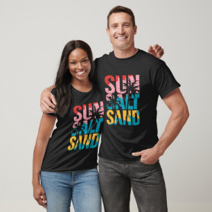 Sol Salt Sand Beach Retro Typography, sommar T Shirt