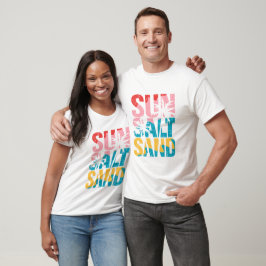 Sol Salt Sand Beach Retro Typography, sommar T Shirt