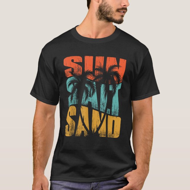 Sol Salt Sand Beach Sunset Summer Vacation Christm T Shirt (Framsida)