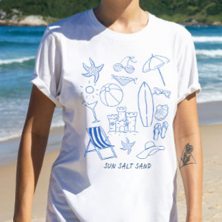 Sol Salt Sand Doodle Beach T Shirt