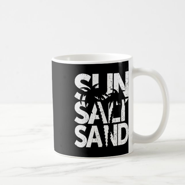 Sol Salt Sand Palmträd Hawaii Strand Sommar Ledigt Kaffemugg (Höger)