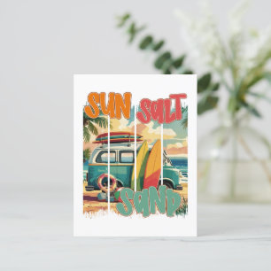 Sol, salt, sand - Retro Beach Vibes Vykort