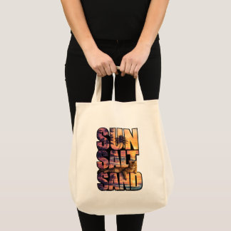 Sol Salt Sand Strand Katt Solnedgångs Shoppingväsk Tygkasse