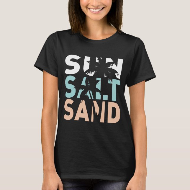 sol salt sand, strandtoppmöte, sommar t shirt (Framsida)
