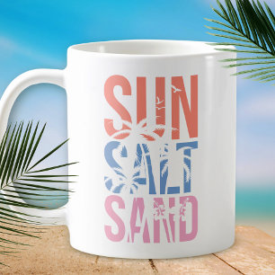 Sol Salt Sand Summer Beach Quote Kaffemugg