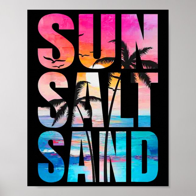 Sol Salt Sand Summer Vacation Hawaii Beach Funny F Poster (Framsidan)