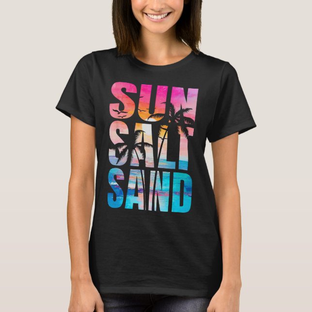 Sol Salt Sand Summer Vacation Hawaii Beach Funny F T Shirt (Framsida)