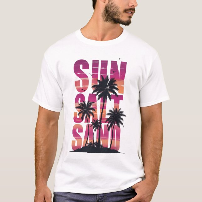 Sol Salt Sand - Tropical Sunset T Shirt (Framsida)