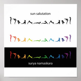 sol salutation chakra system yoga yogi zen aura poster