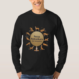 Sol Salutation Hund Puppy Djurälskare Yoga Meditat T Shirt