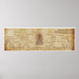Sol Salutation yoga poster teckningar