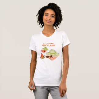 Sol, Sand & Inga Planer T-Shirt – Söt Sommarstrand