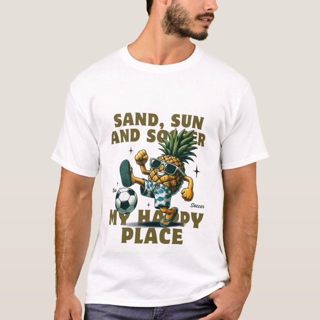Sol, Sand och Fotboll T Shirt (Framsida)