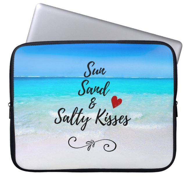 Sol Sand och Salty Kisses Tropical Beach Laptop Fodral (Framsidan)