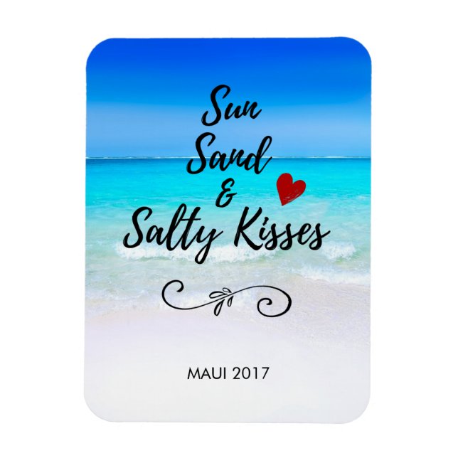 Sol Sand och Salty Kisses Tropical Beach Magnet (Vertikal)