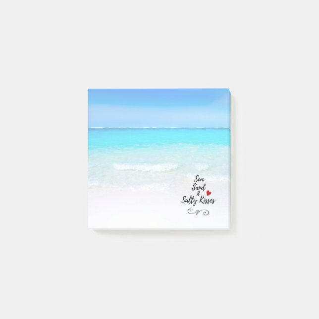 Sol Sand och Salty Kisses Tropical Beach Post-it Block (Framsida)