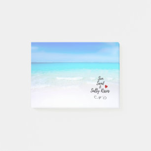 Sol Sand och Salty Kisses Tropical Beach Post-it Block