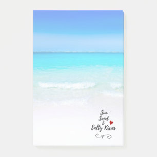 Sol Sand och Salty Kisses Tropical Beach Post-it Block
