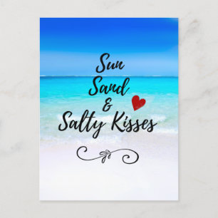Sol Sand och Salty Kisses Tropical Beach Vykort