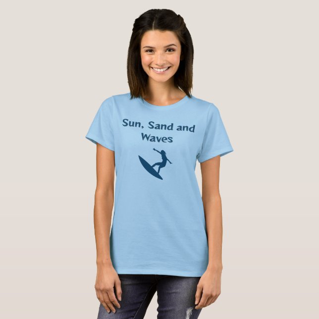 Sol, Sand och Vågar T-Shirt (Hel framsida)