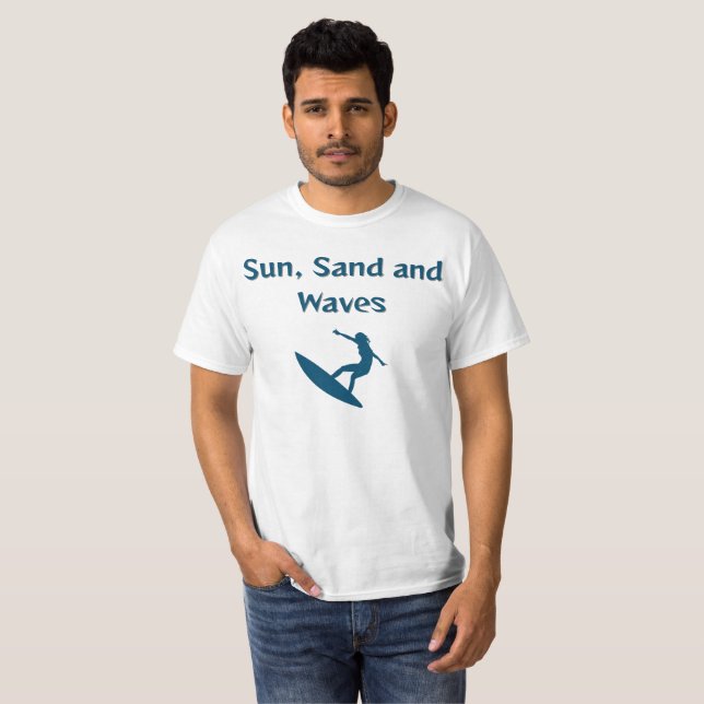 Sol, Sand och Vågar T-Shirt (Hel framsida)