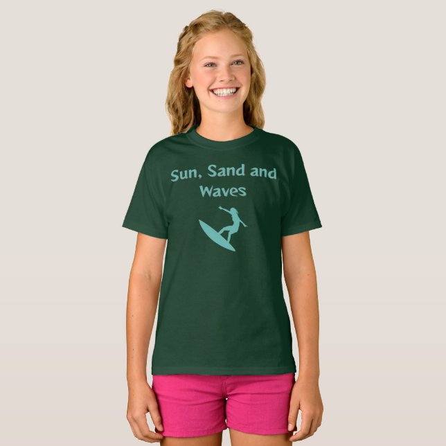 Sol, Sand och Vågar T-Shirt (Hel framsida)
