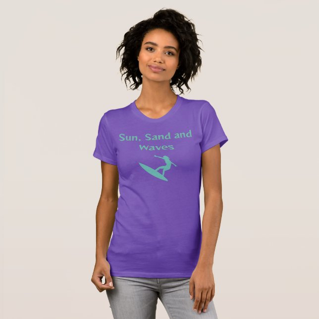 Sol, Sand och Vågar T-Shirt (Hel framsida)