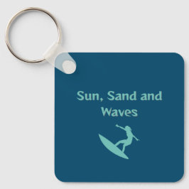 Sol, Sand och Vinkara akrylnyckelkedjor Nyckelring
