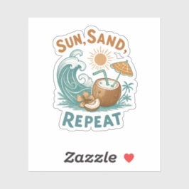 "Sol, Sand, Repeat"-märke Klistermärken