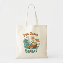 "Sol, Sand, Repeat" Tote Bag Tygkasse
