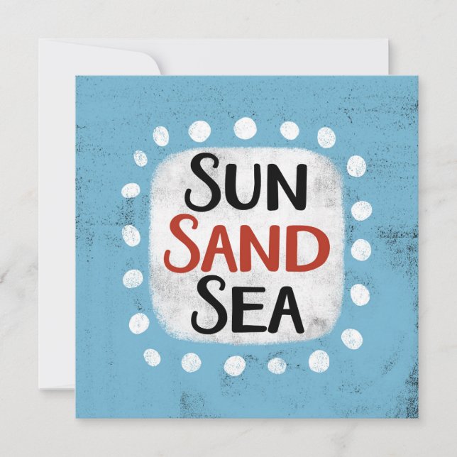 Sol Sand Sea Greeting Card Kort (Framsida)