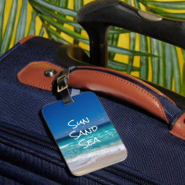 Sol Sand Sea Tropical Beach Turquise Vatten Bagagebricka