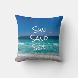 Sol Sand Sea Tropical Beach Turquise Vatten Kudde