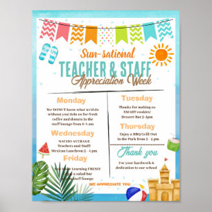 Sol-sational Teacher Appreciation Week Itinerary Poster